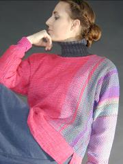 hot pink v sweater front view